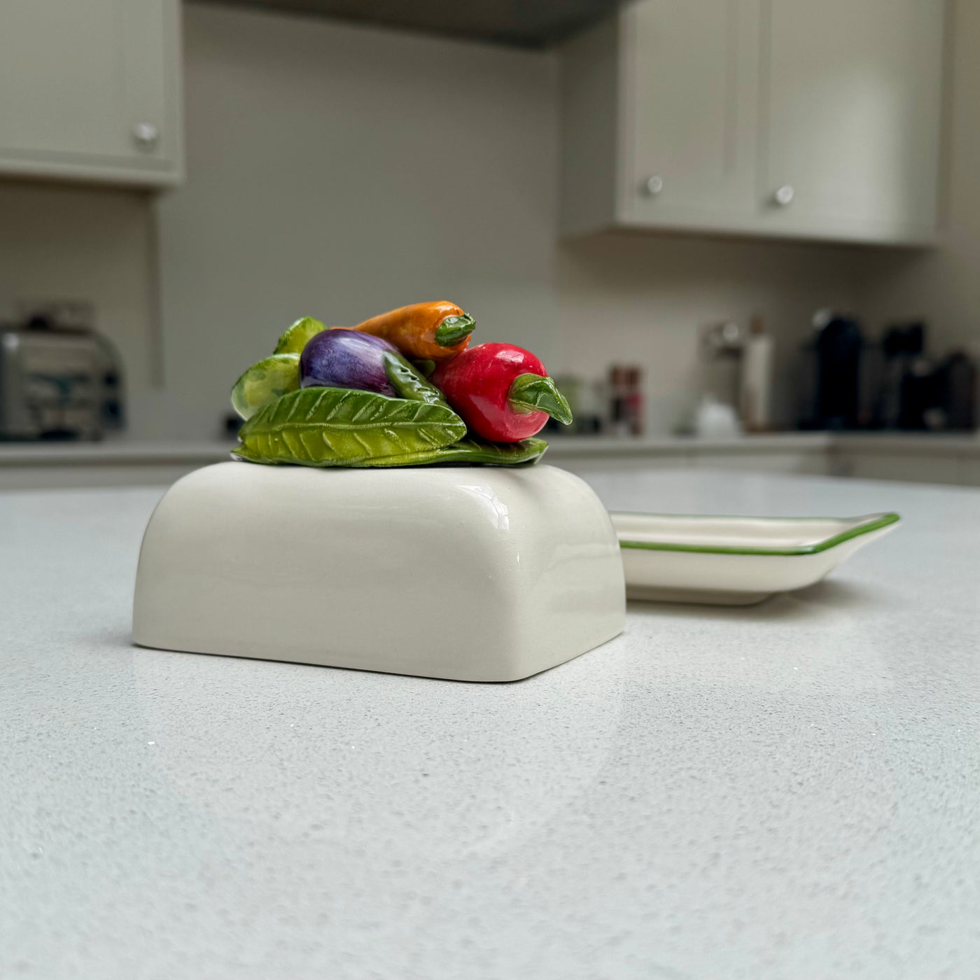 Vegetable Harvest Ceramic Butter Dish