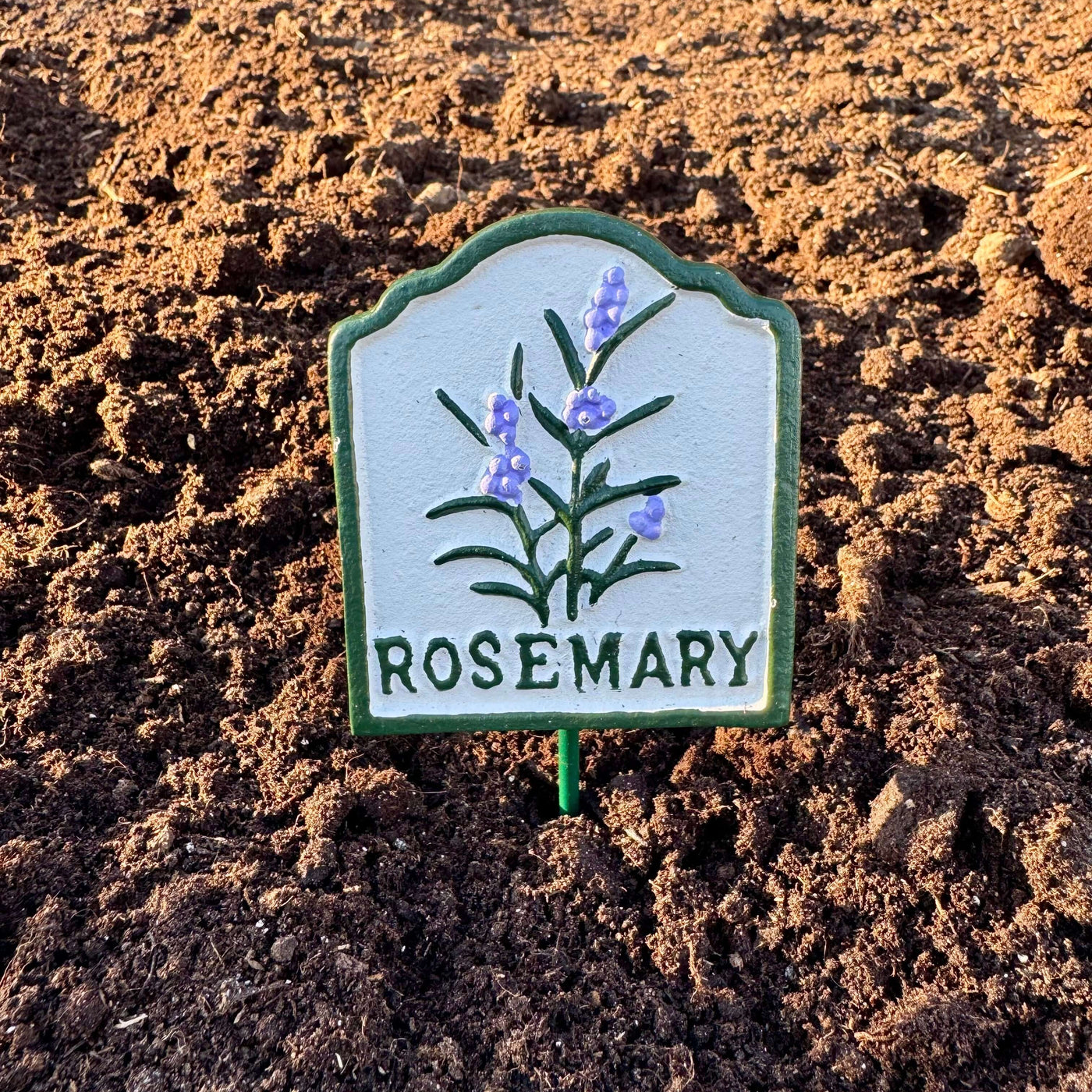 Cast iron Basil herb garden marker sign