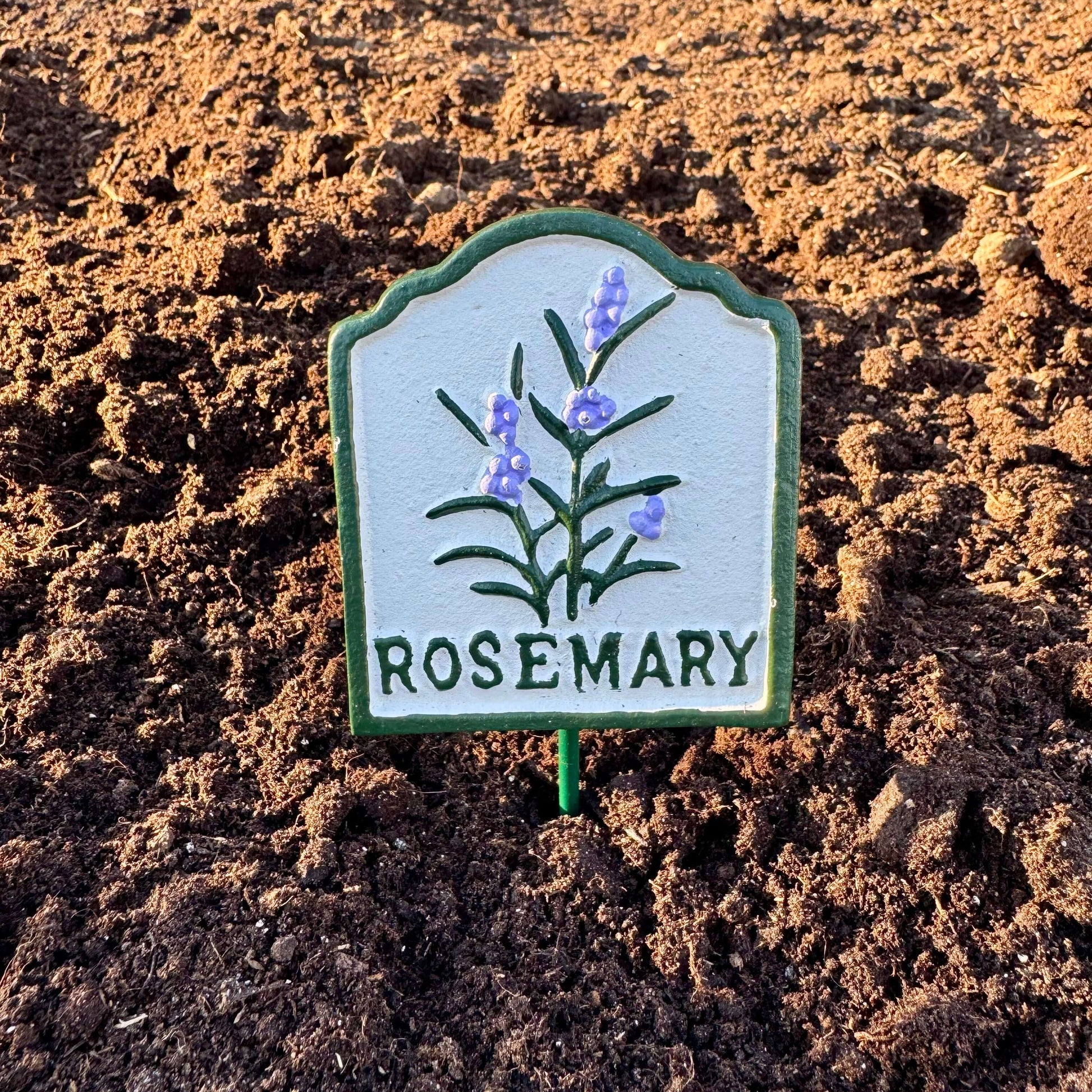 Cast iron Basil herb garden marker sign
