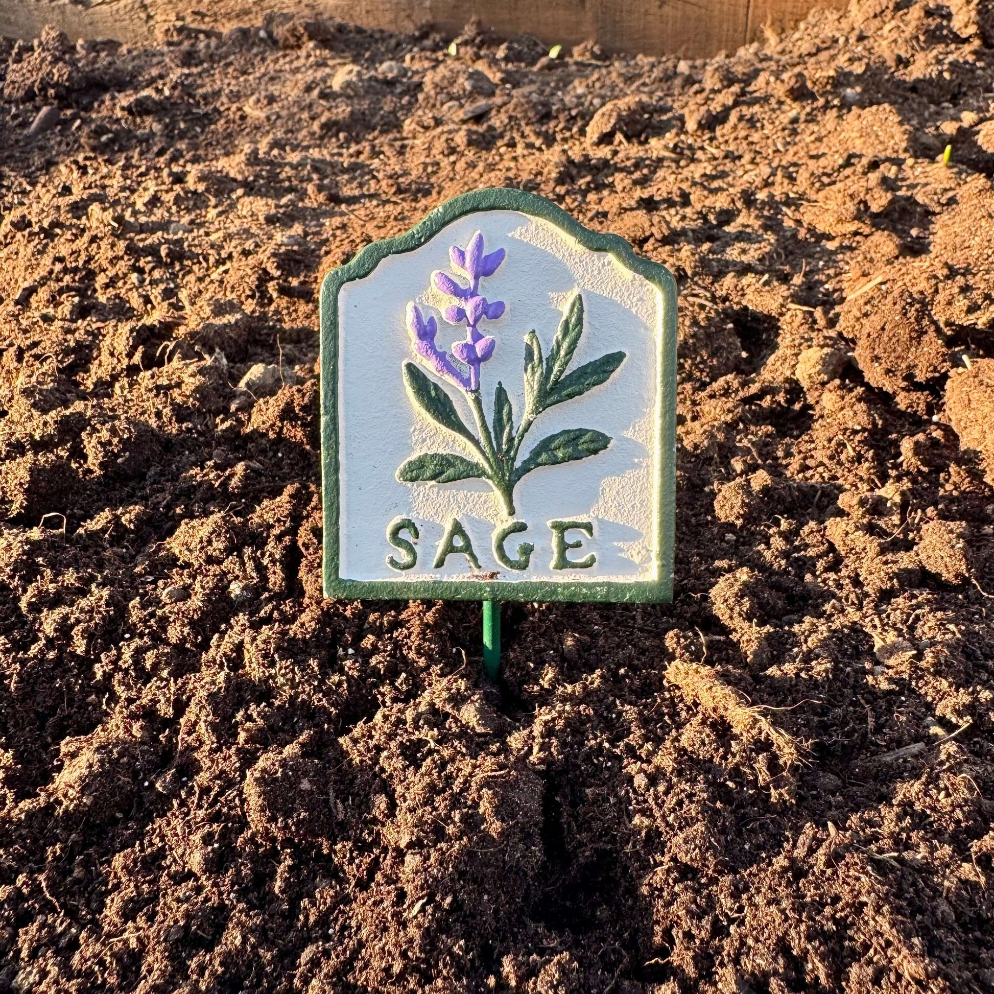 Cast iron Mint herb garden marker sign