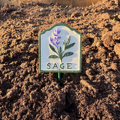 Cast iron Mint herb garden marker sign