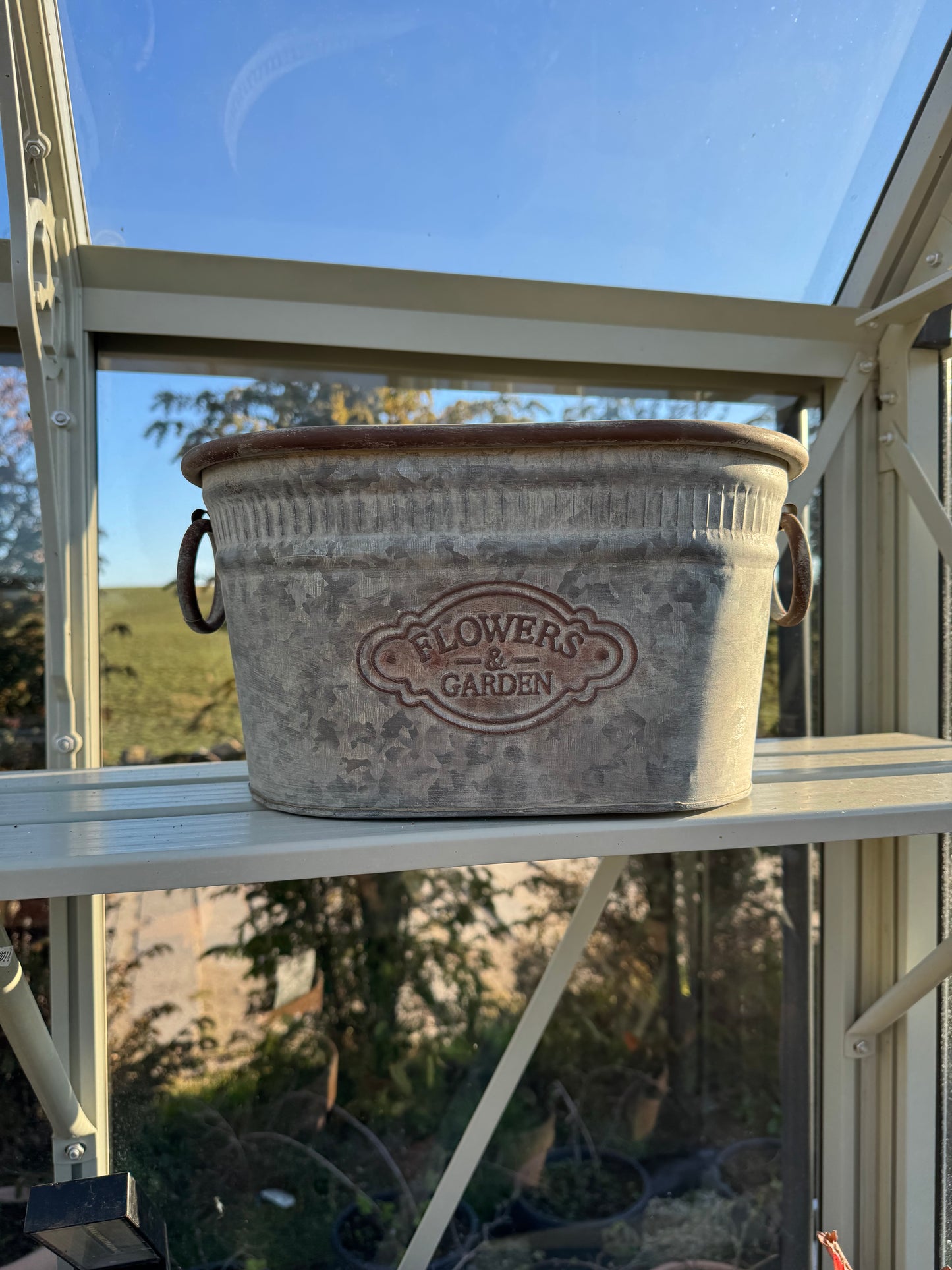 Galvanised Metal Planter 33cm