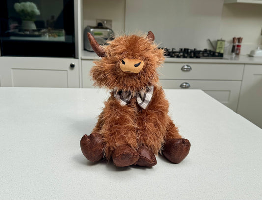 Highland Cow Doorstop with Dickie Bow