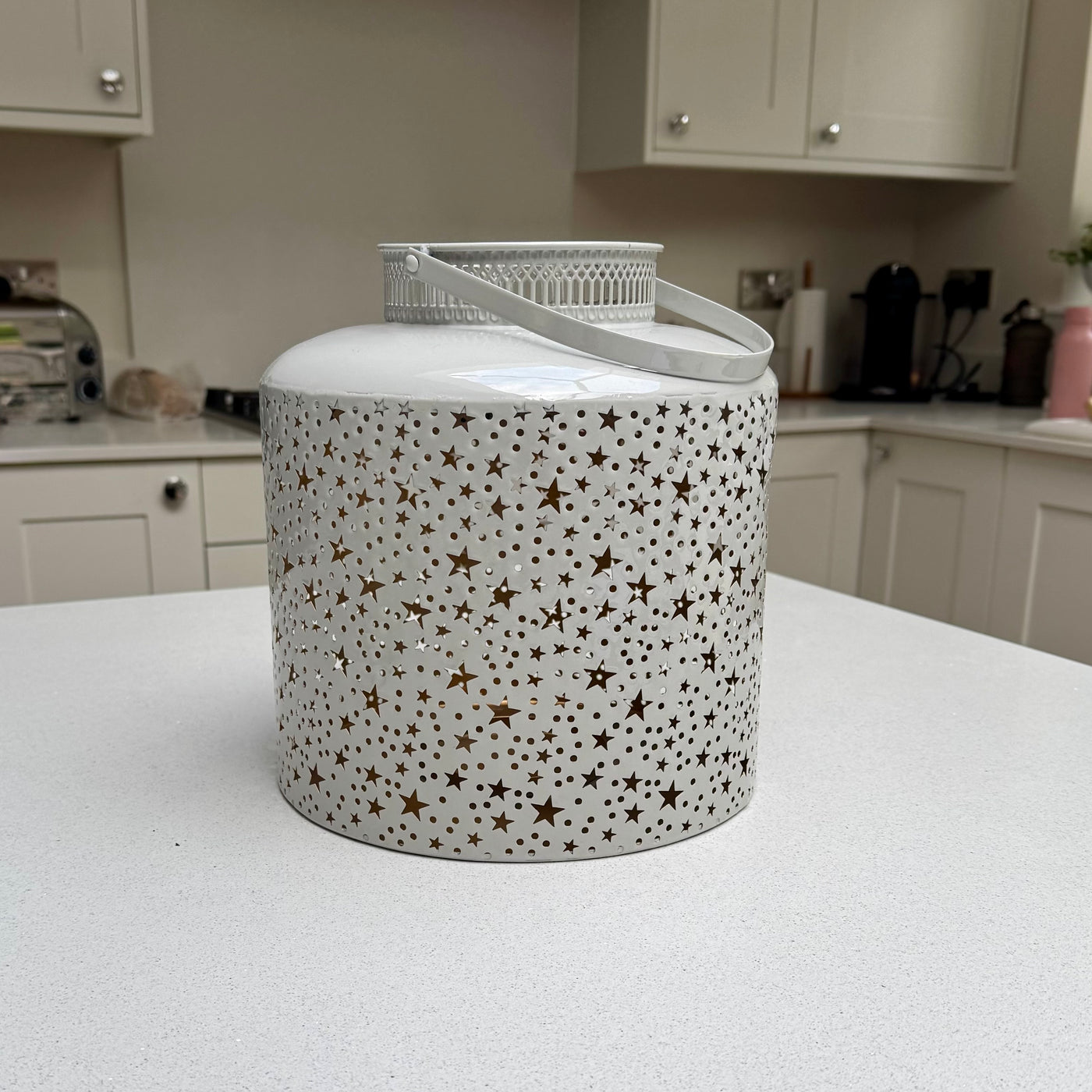 Large Vintage White Star Lantern