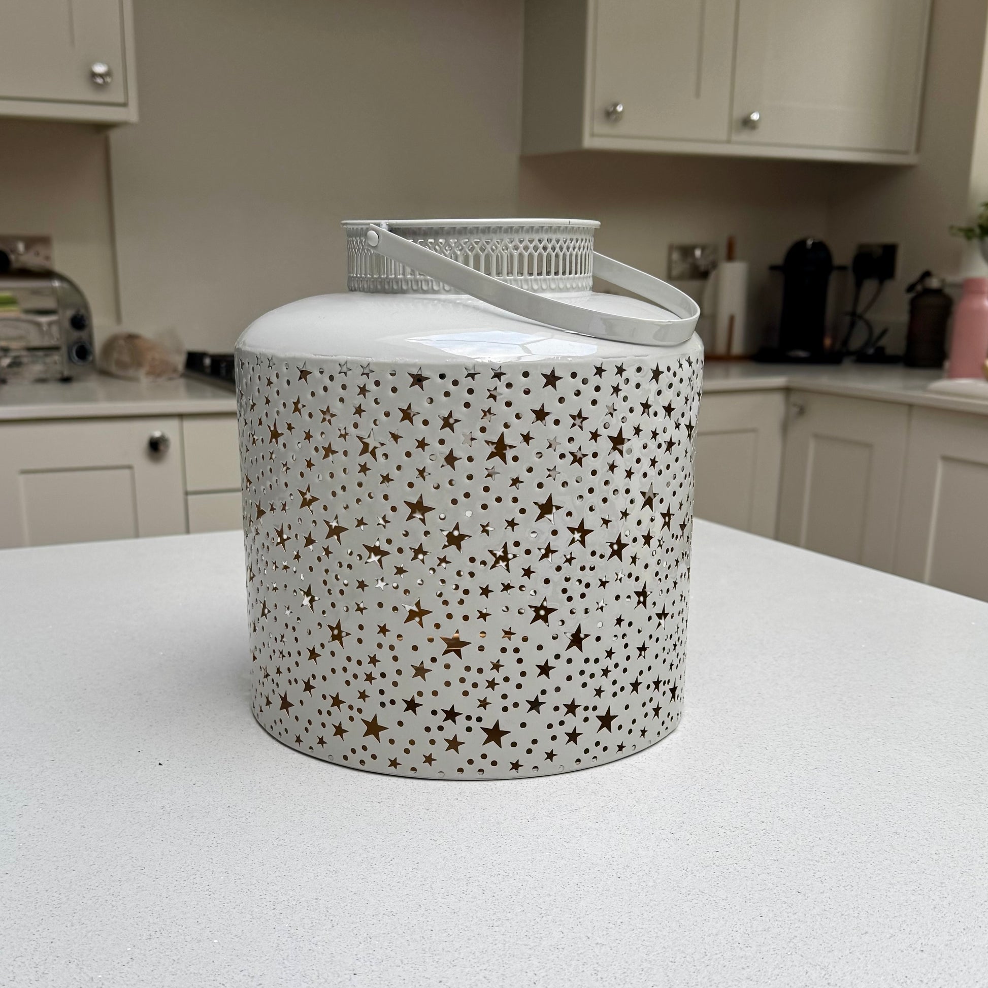 Large Vintage White Star Lantern