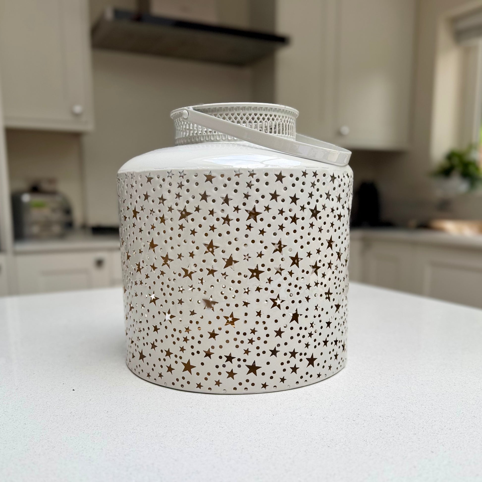 Large Vintage White Star Lantern