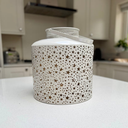 Large Vintage White Star Lantern