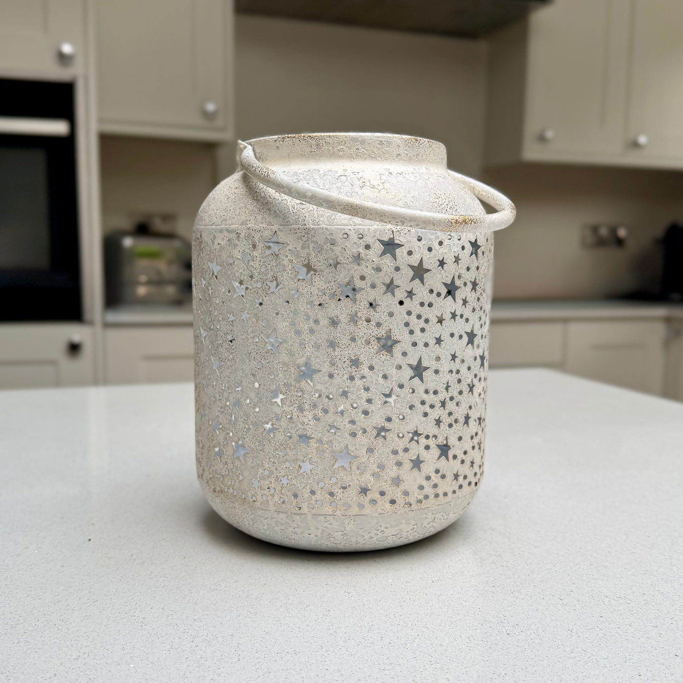 Vintage Mottled White Star Lantern