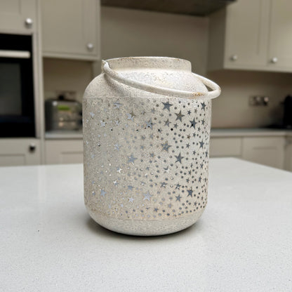 Vintage Mottled White Star Lantern