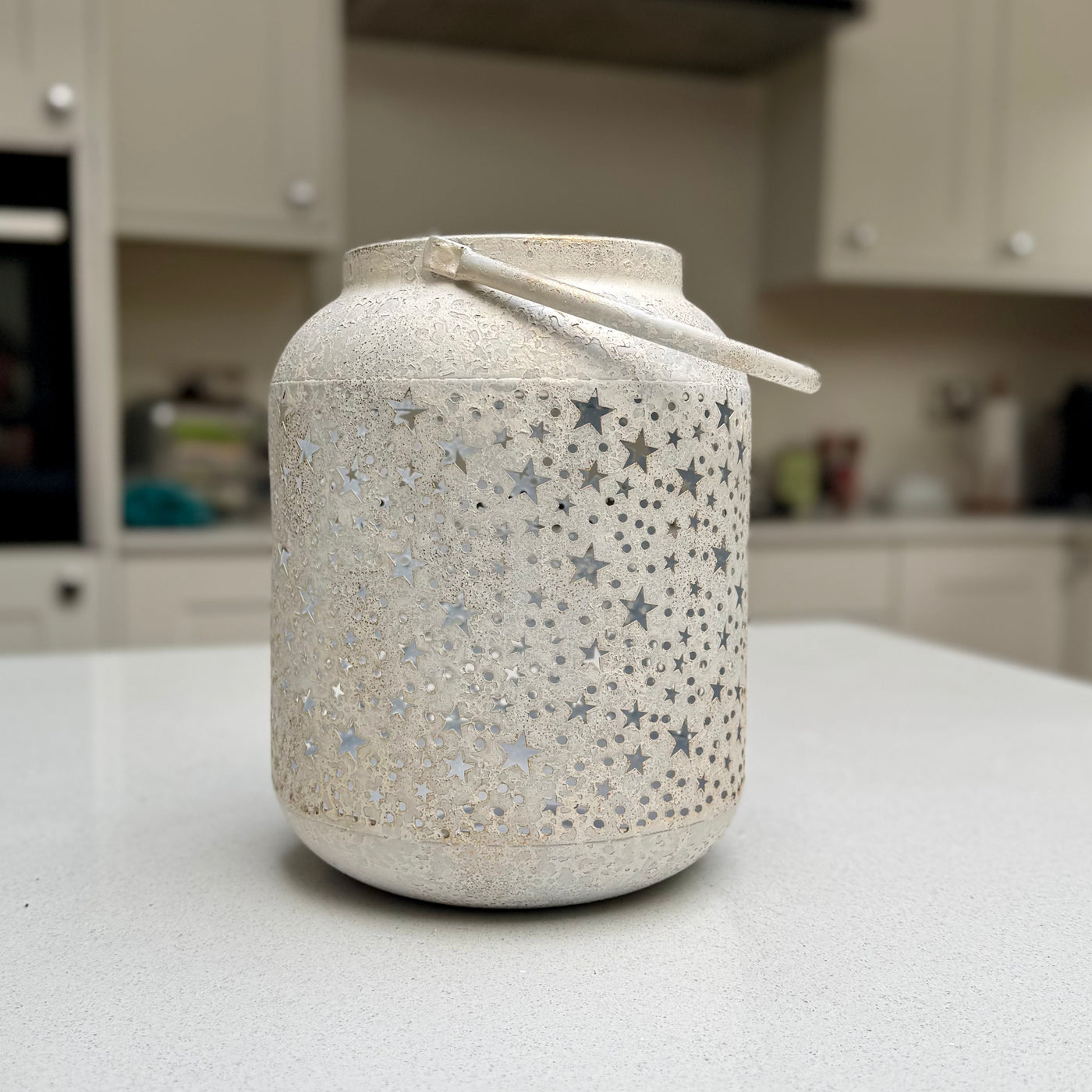 Vintage Mottled White Star Lantern