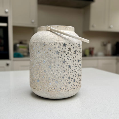 Vintage Mottled White Star Lantern