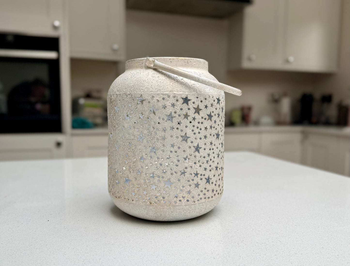 Vintage Mottled White Star Lantern