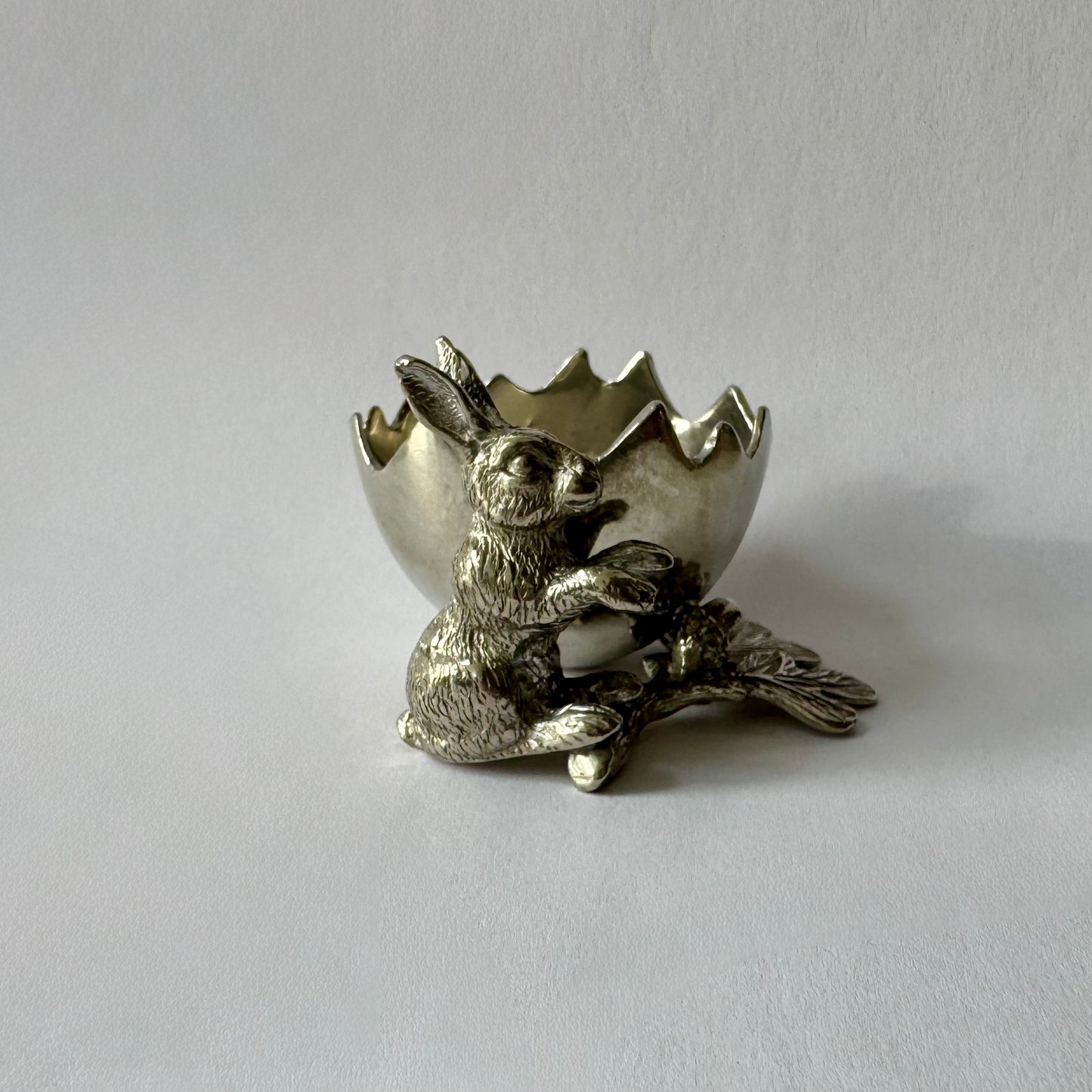 Rabbit Eggcup in Pewter