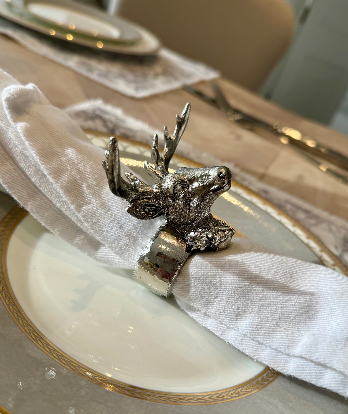 Set of 6 Stag Napkin Rings