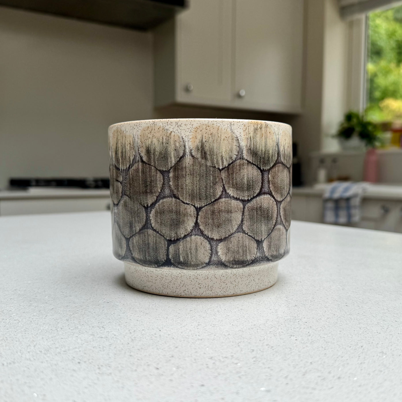 Grey Turtle Glaze Ceramic Plant Pot