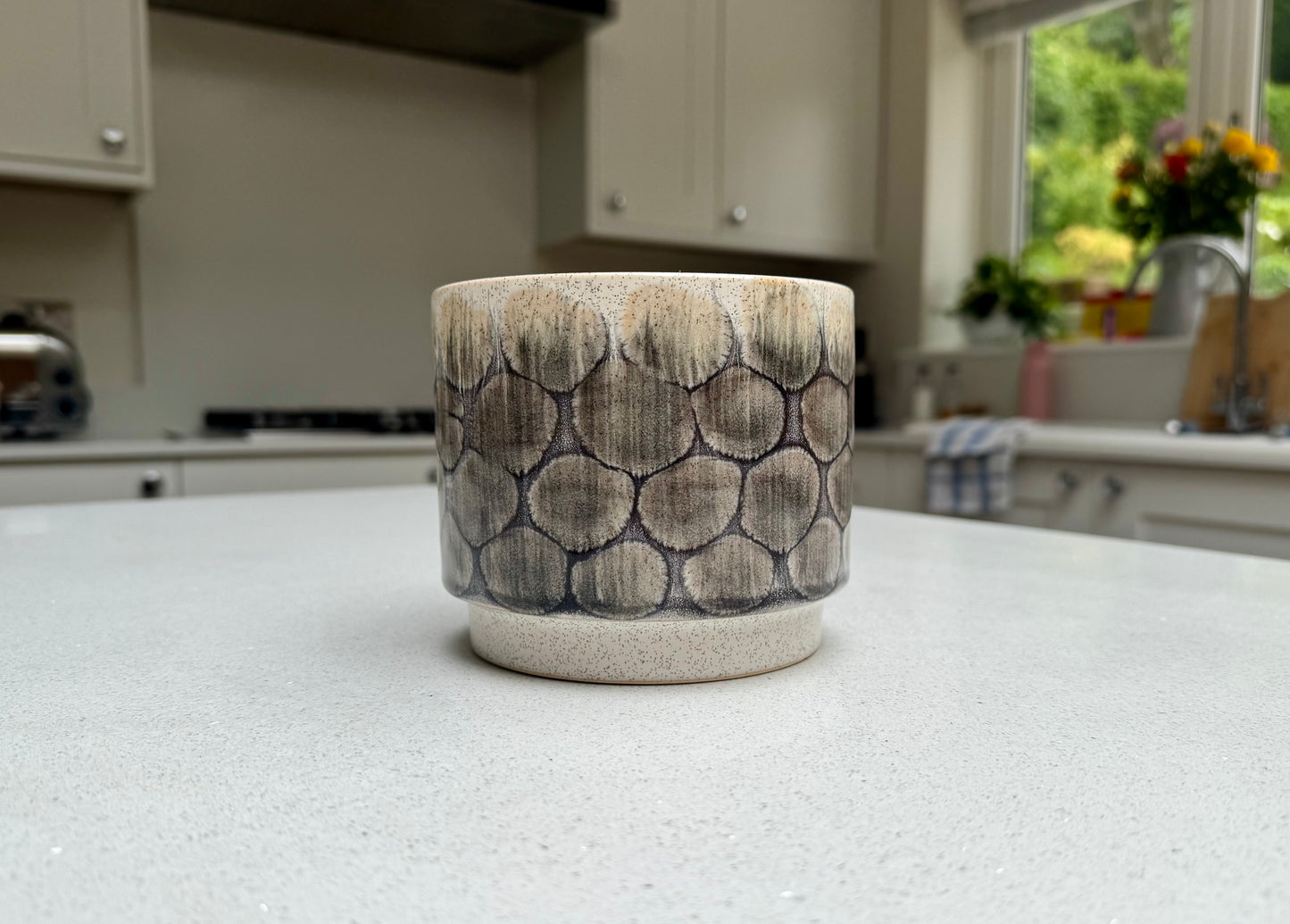 Grey Turtle Glaze Ceramic Plant Pot