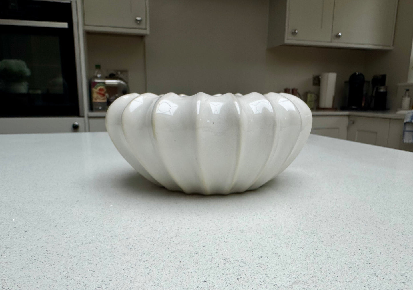 White Ceramic Pod Bowl Vase
