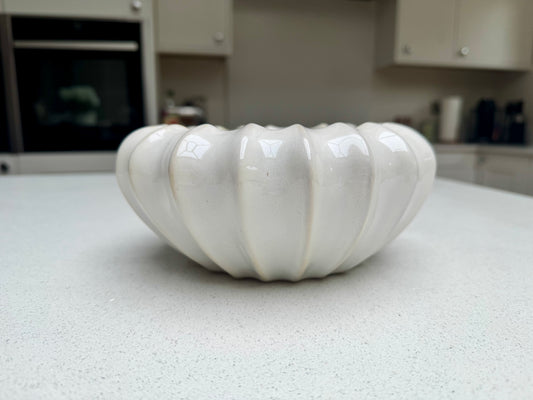 White Ceramic Pod Bowl Vase