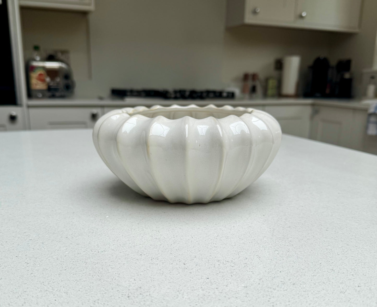 White Ceramic Pod Bowl Vase