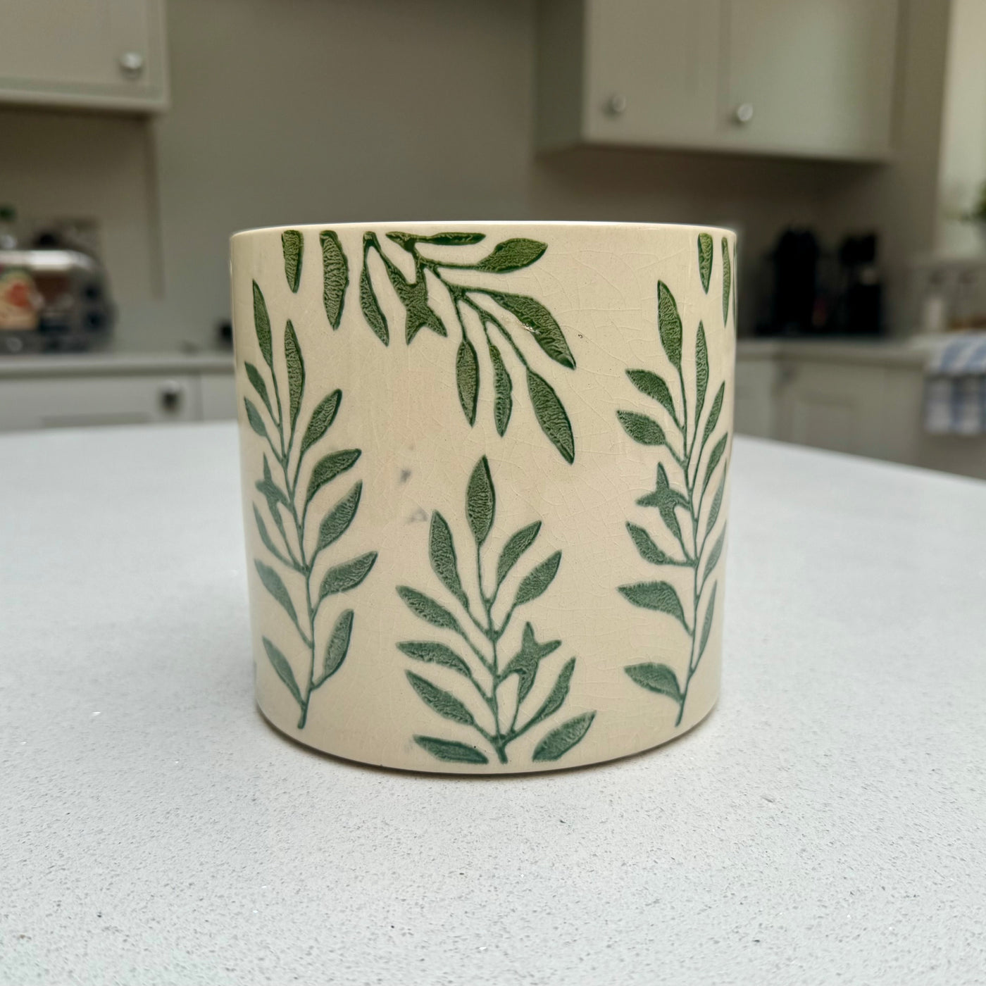 Foliage Crackle Glaze Ceramic Plant Pot 14cm