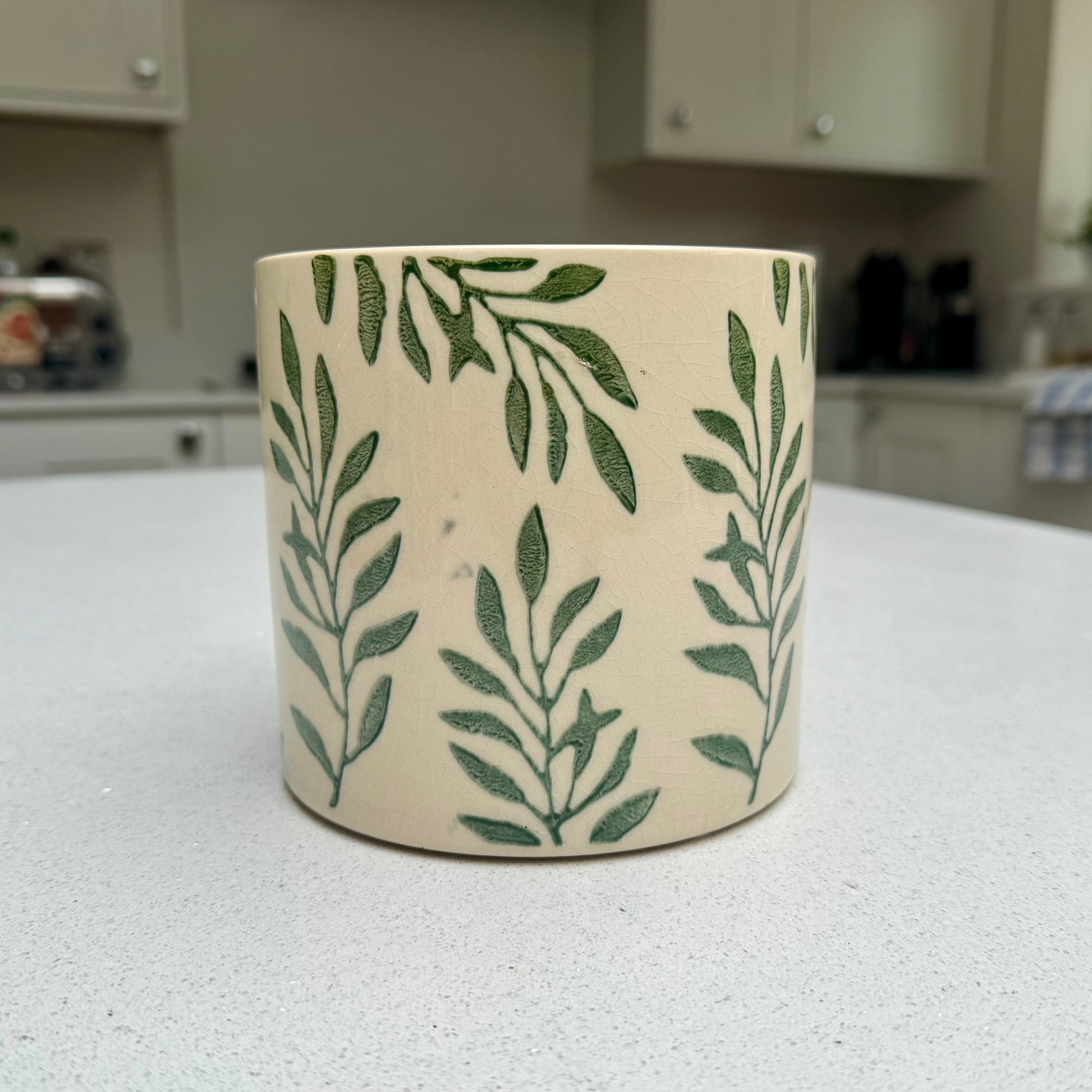 Foliage Crackle Glaze Ceramic Plant Pot 14cm