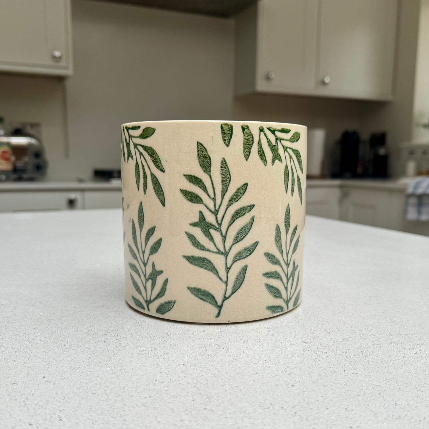 Foliage Crackle Glaze Ceramic Plant Pot 14cm