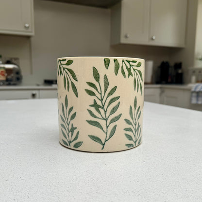 Foliage Crackle Glaze Ceramic Plant Pot 14cm