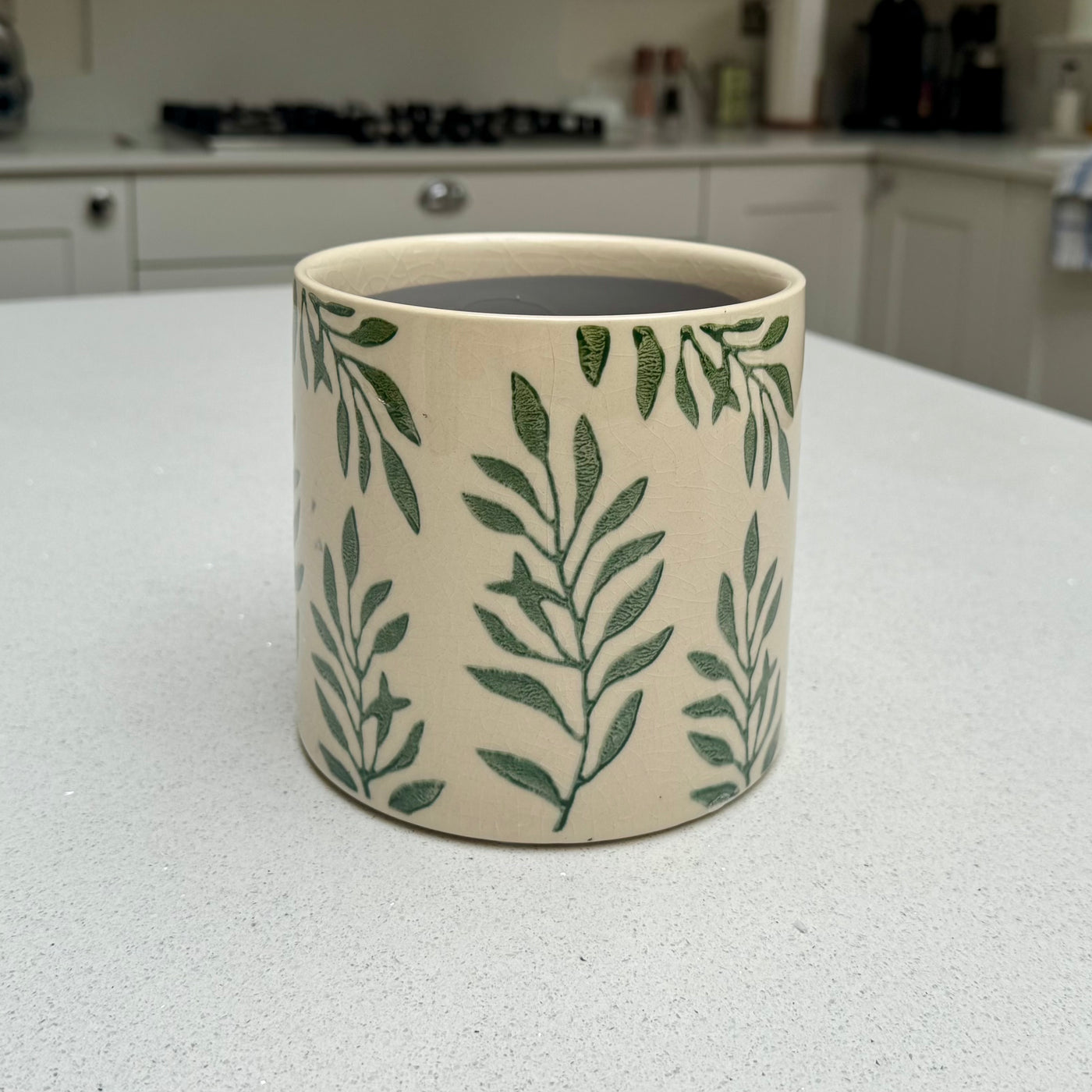 Foliage Crackle Glaze Ceramic Plant Pot 14cm