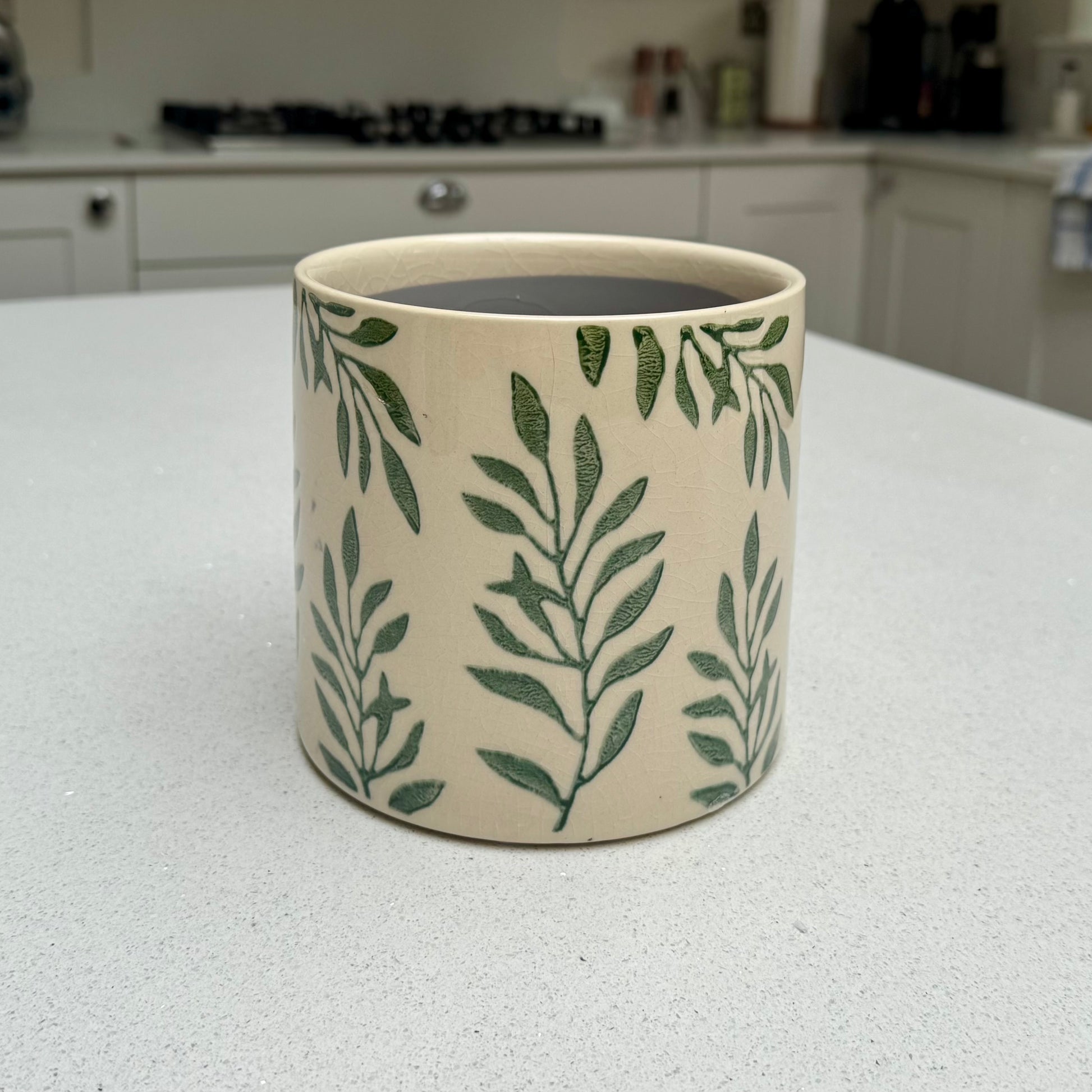 Foliage Crackle Glaze Ceramic Plant Pot 14cm