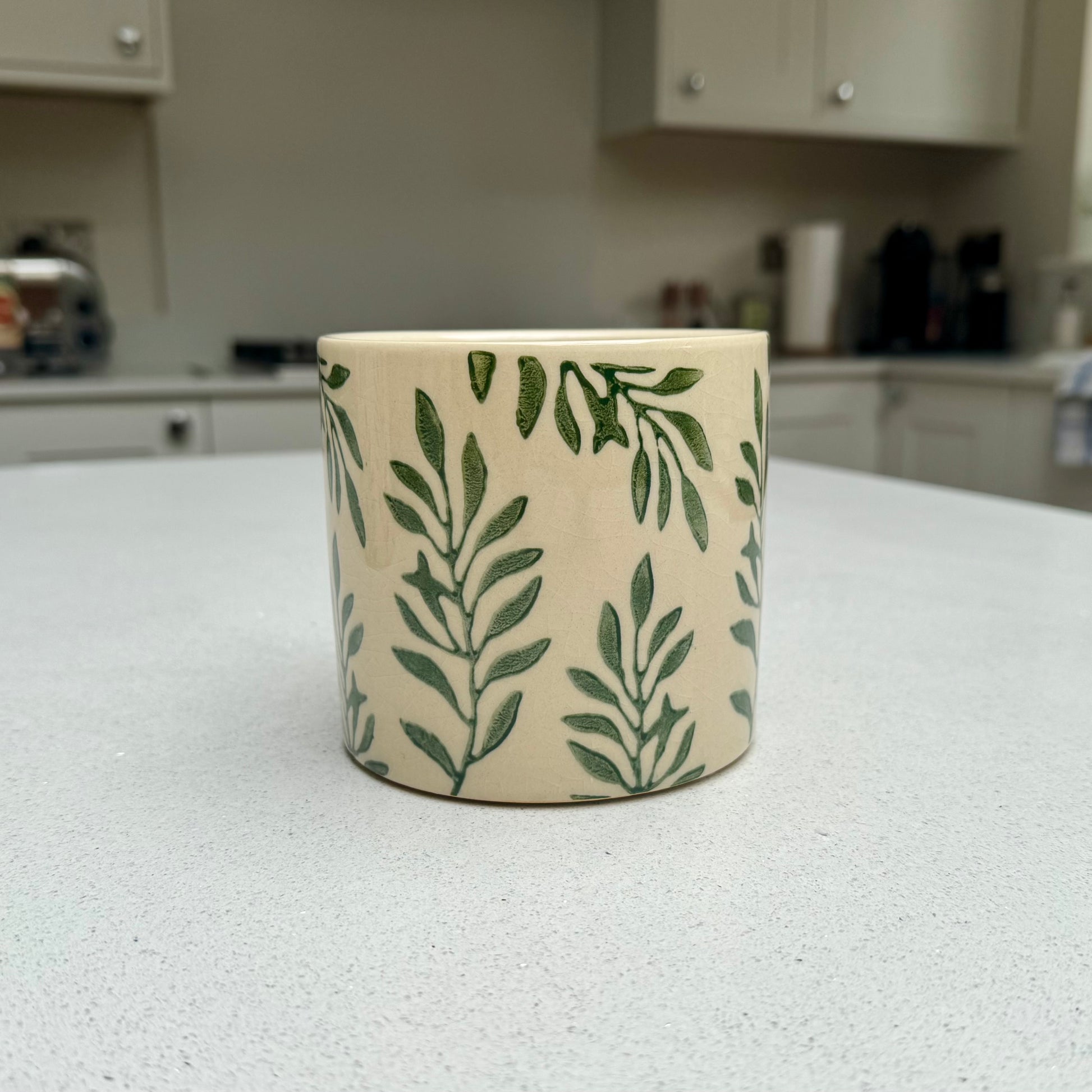 Foliage Crackle Glaze Ceramic Plant Pot 11.5cm