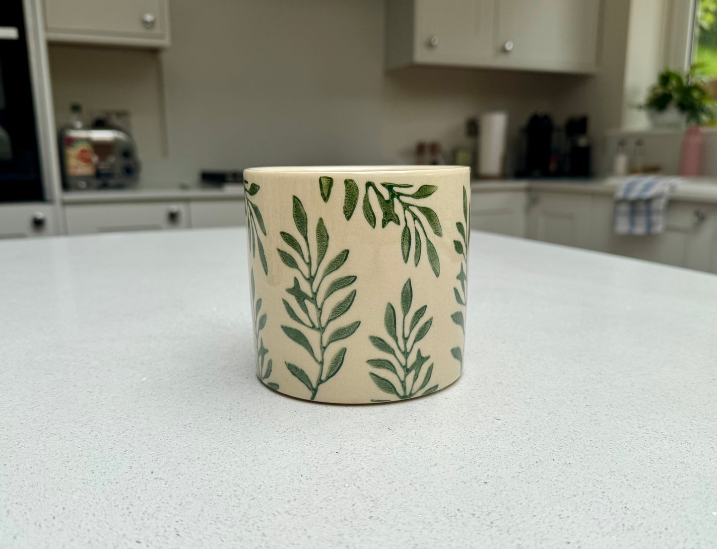 Foliage Crackle Glaze Ceramic Plant Pot 11.5cm