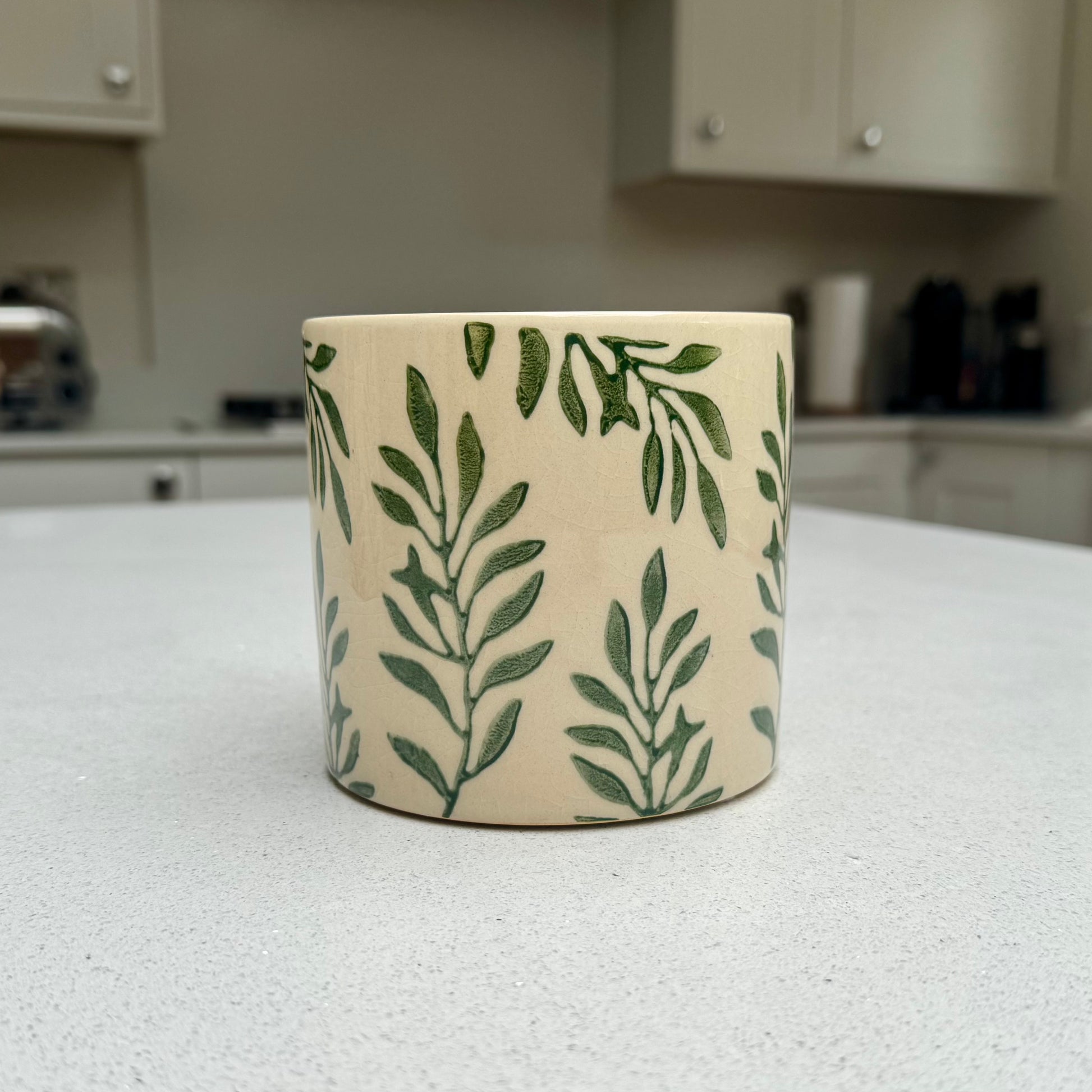Foliage Crackle Glaze Ceramic Plant Pot 11.5cm