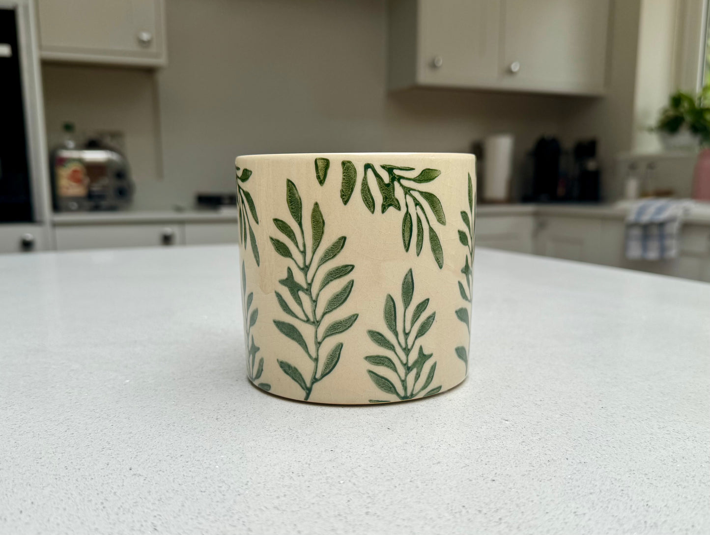 Foliage Crackle Glaze Ceramic Plant Pot 11.5cm