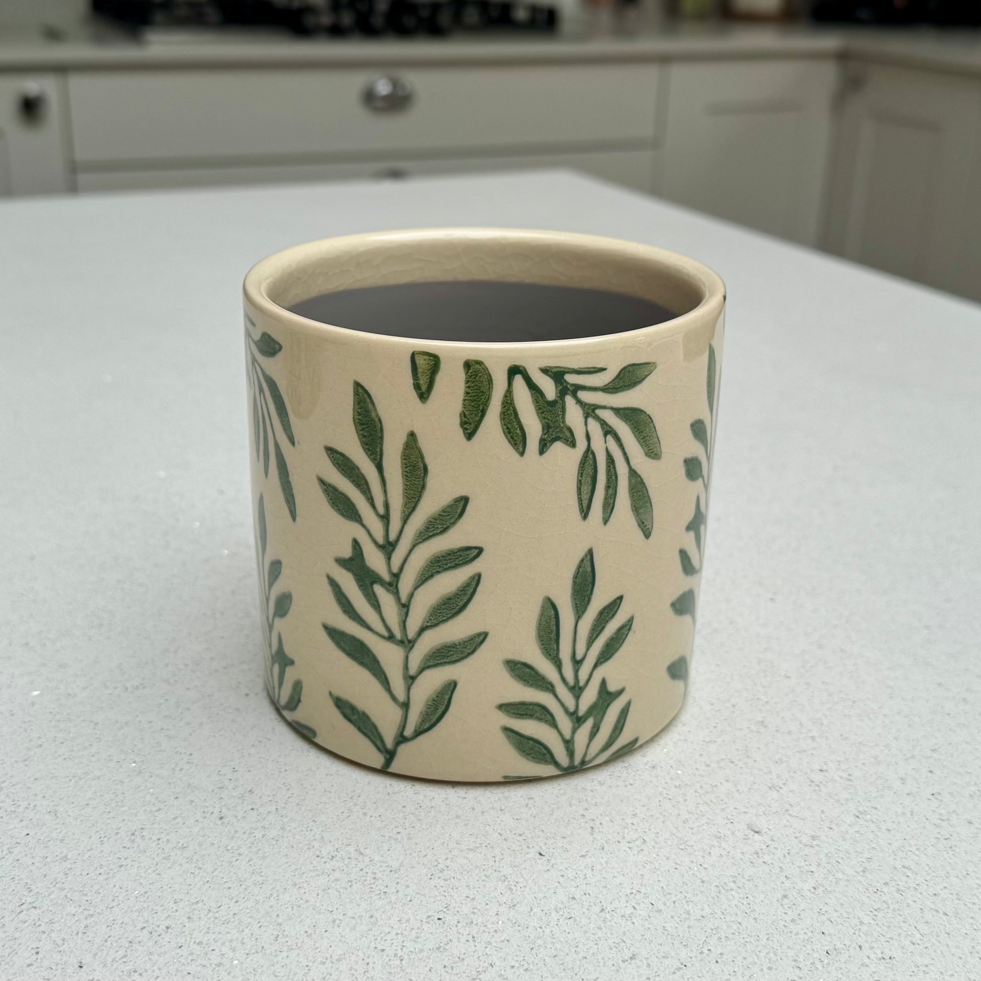 Foliage Crackle Glaze Ceramic Plant Pot 11.5cm