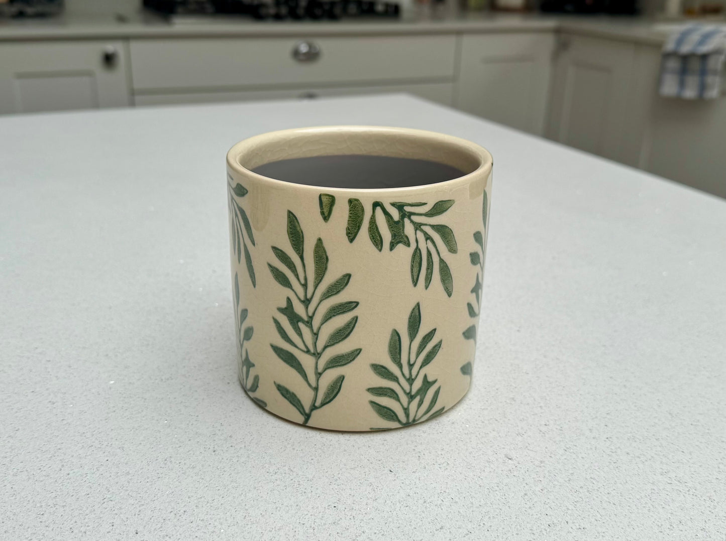Foliage Crackle Glaze Ceramic Plant Pot 11.5cm