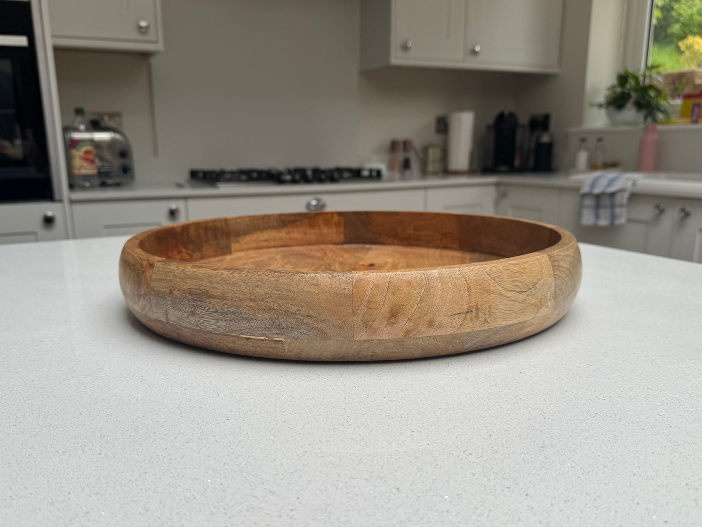 Large Handcrafted Wooden Serving Tray 40cm