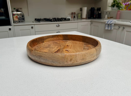 Large Handcrafted Wooden Serving Tray 40cm