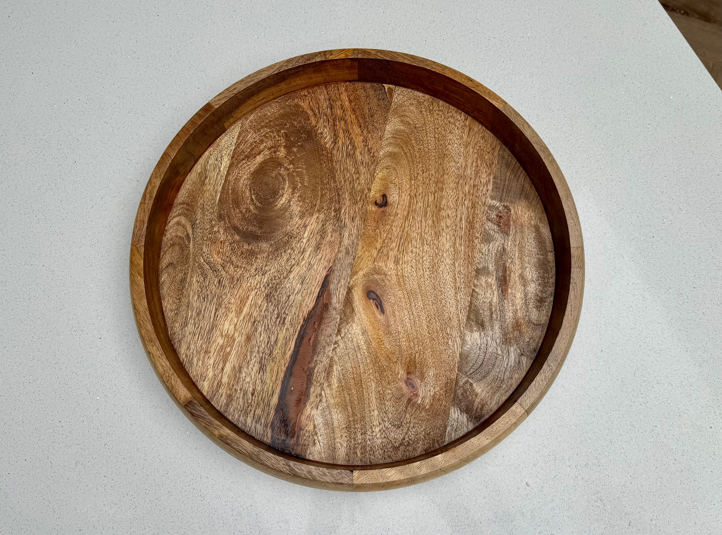 Large Handcrafted Wooden Serving Tray 40cm