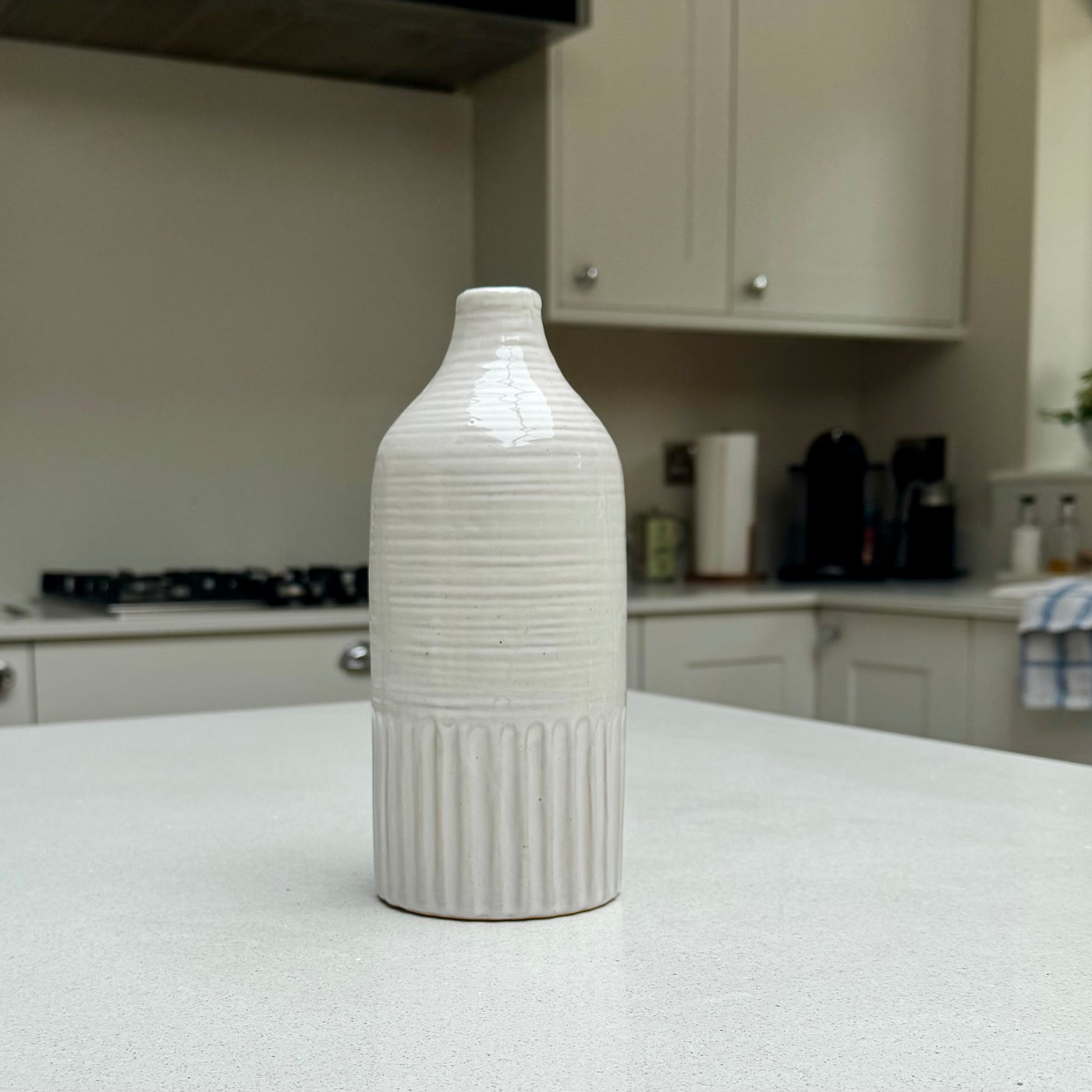 Handmade Ceramic Soma Vase in Beige 22.5cm