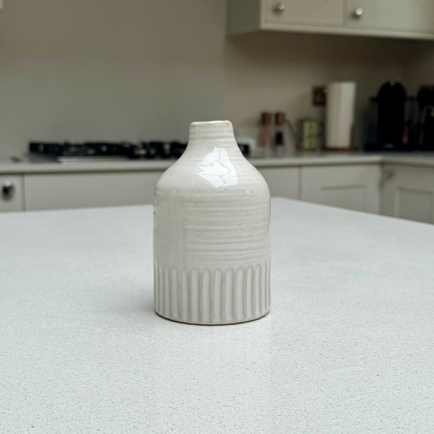 Handmade Ceramic Soma Vase in Beige 13.5cm