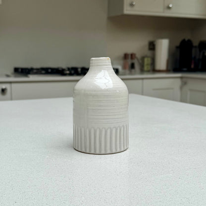 Handmade Ceramic Soma Vase in Beige 13.5cm