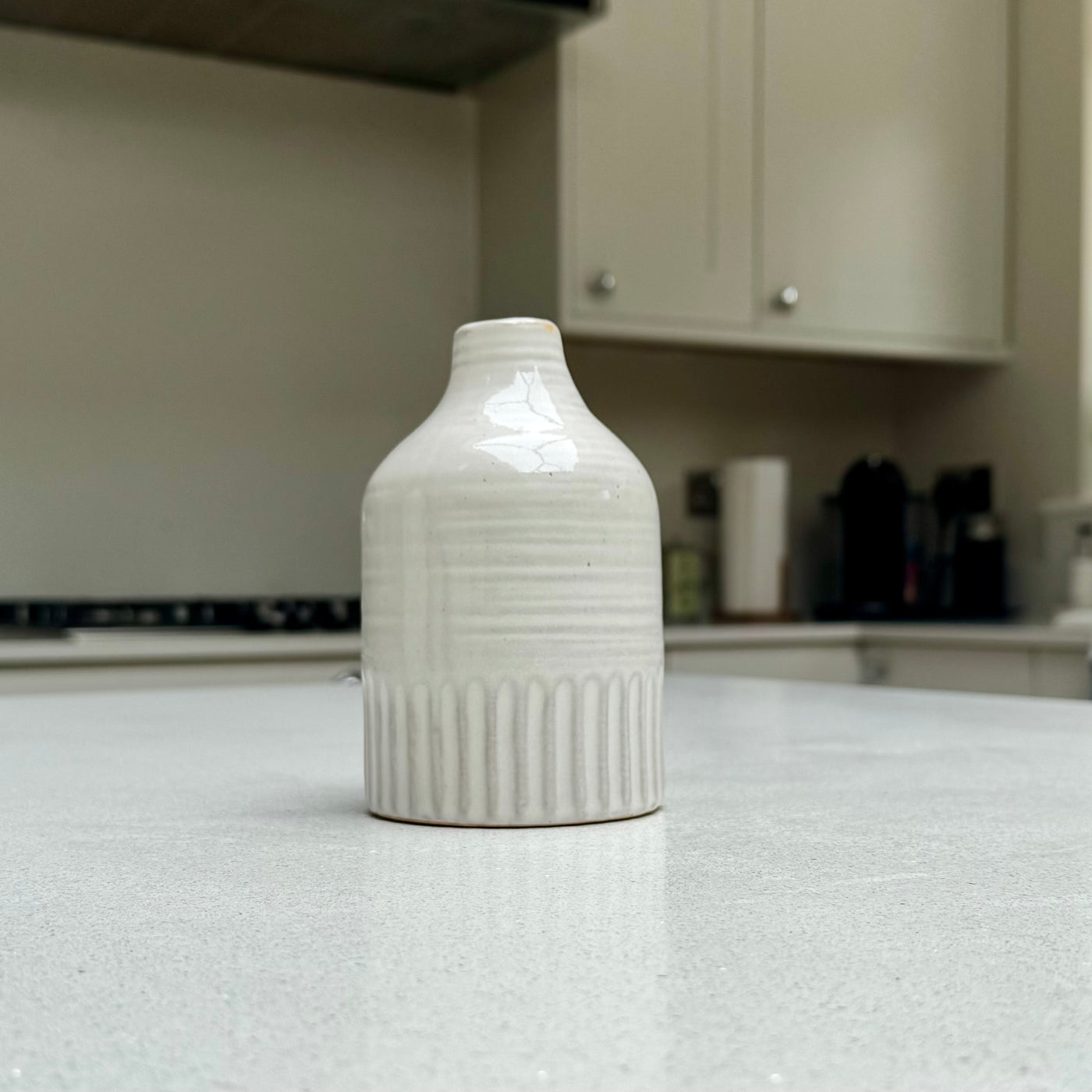 Handmade Ceramic Soma Vase in Beige 13.5cm