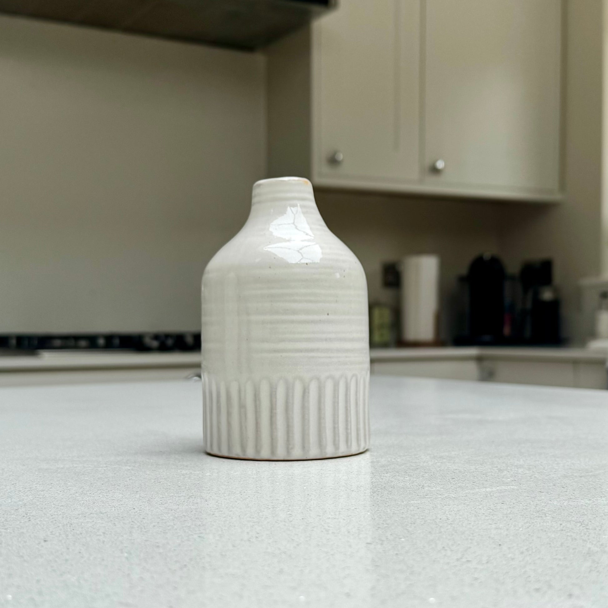 Handmade Ceramic Soma Vase in Beige 13.5cm