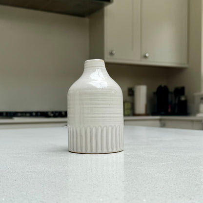 Handmade Ceramic Soma Vase in Beige 13.5cm