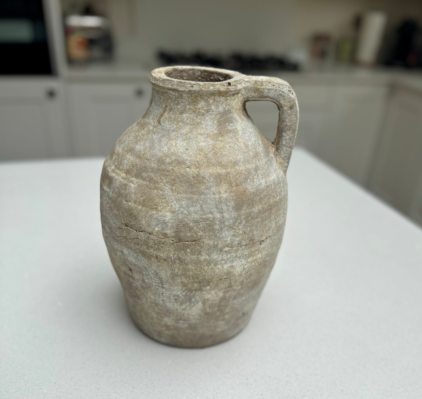 Large Ellie Teracotta Jug Vase in Natural Stone 28cm