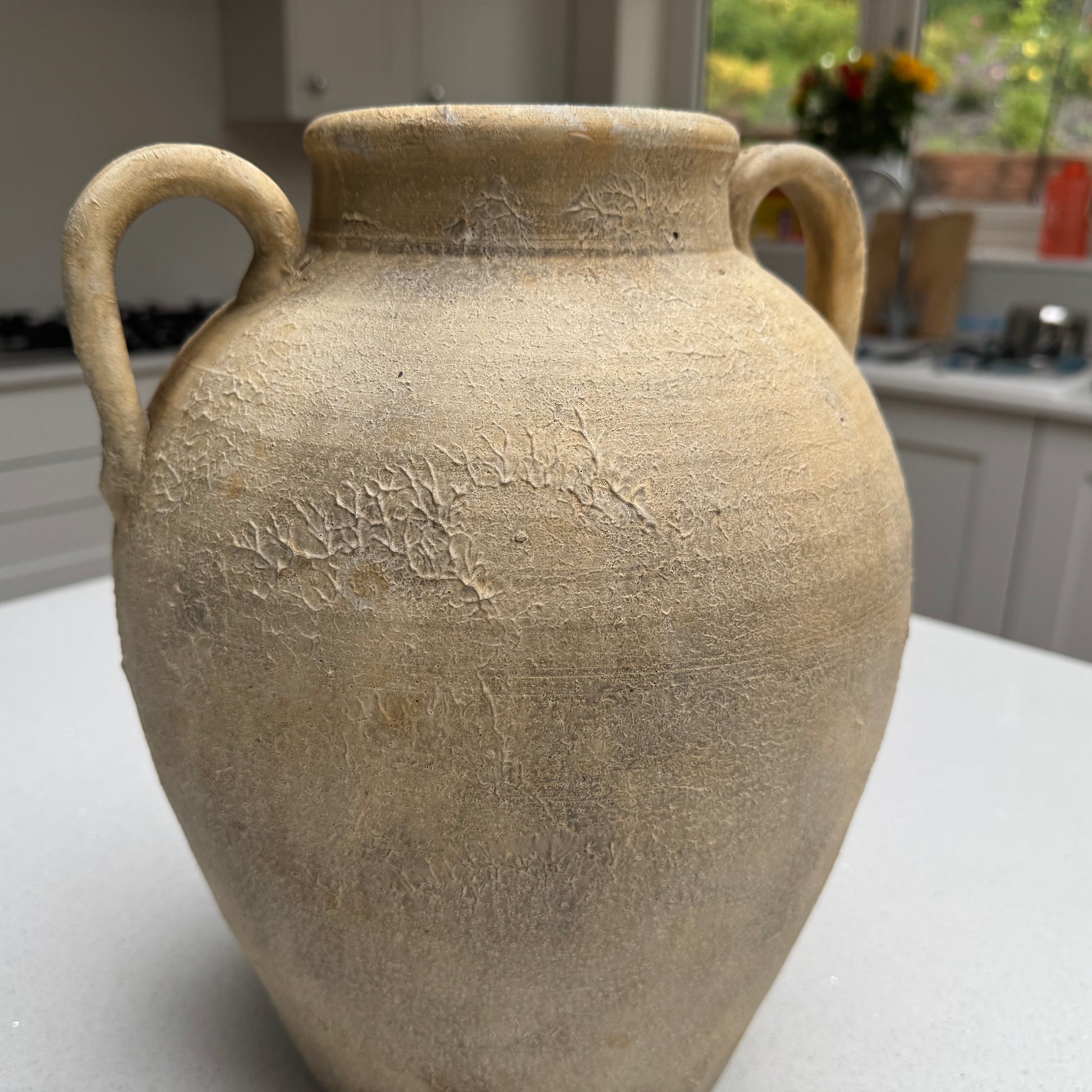 Large Rustic Terracotta Effect Amphora Vase 32cm