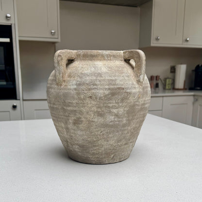 Weathered neutral stone-effect Medora decorative vase