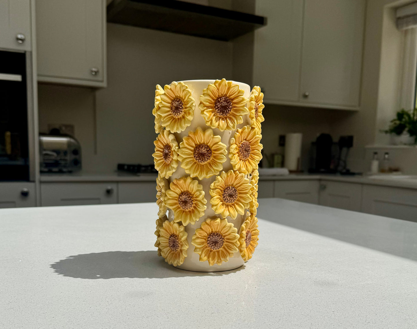 Handmade Textured Sunflower Ceramic Vase 22.5cm