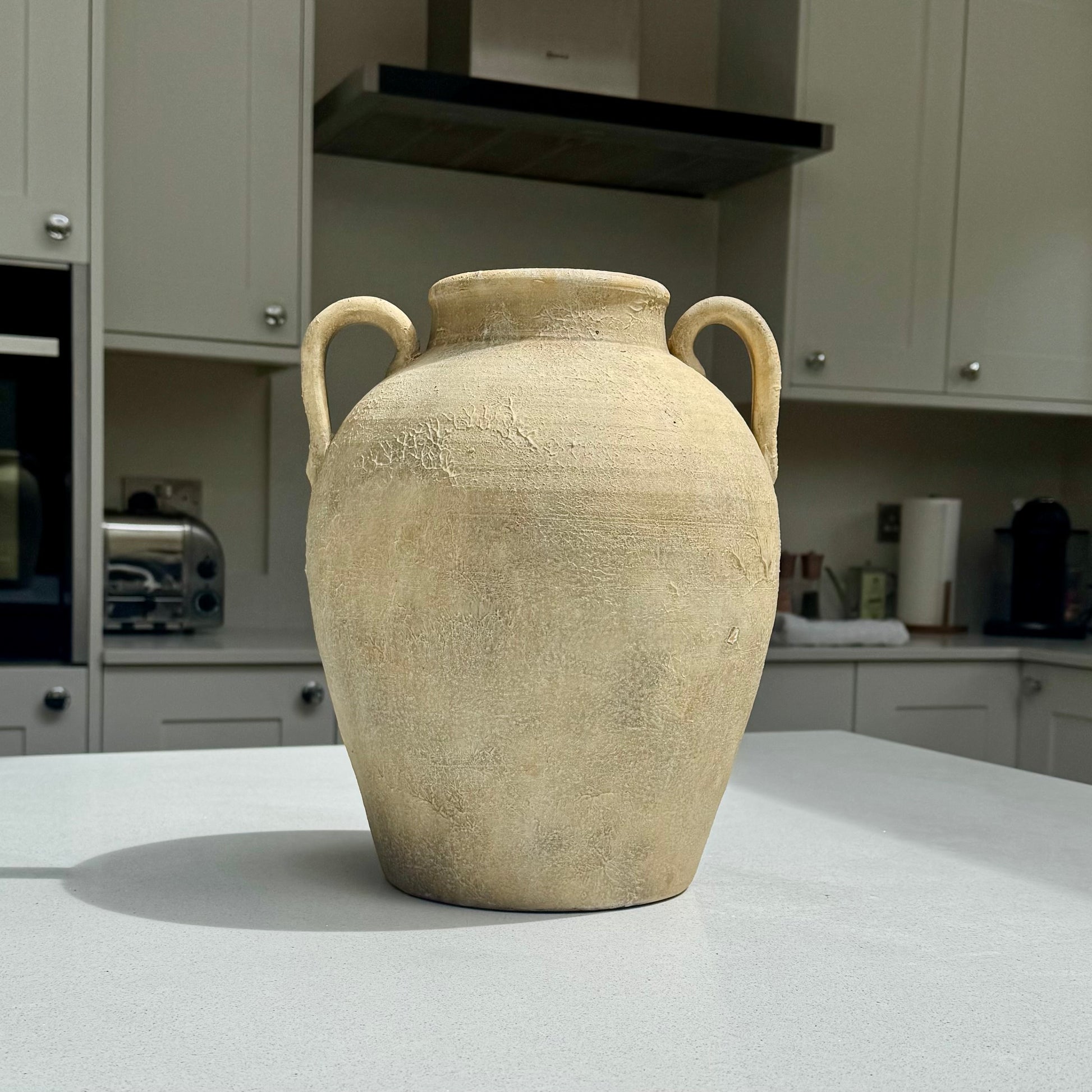 Large Rustic Terracotta Effect Amphora Vase 32cm