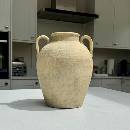 Large Rustic Terracotta Effect Amphora Vase 32cm